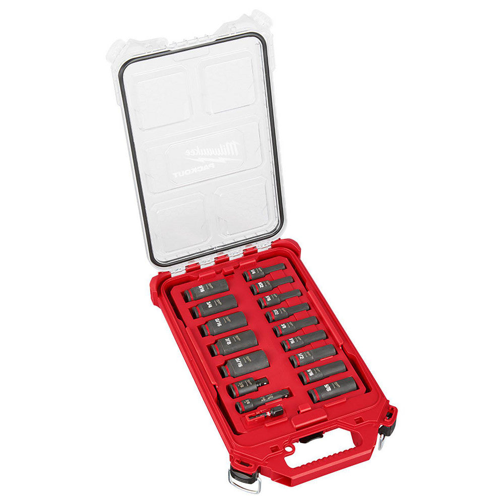 Milwaukee Tool 49-66-6800 Impact Socket Set 17 Pc, 3/8" Drive