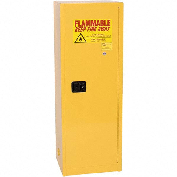 Eagle 1923X Flammable & Hazardous Storage Cabinets 24 gal Drum, 1 Door, 3 Shelf, Manual Closing, Yellow