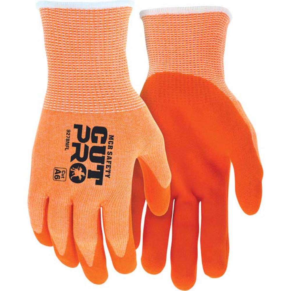 MCR Safety 92730HVM Cut, Puncture & Abrasion-Resistant Gloves MCR Safety 92730HV, Size Medium, ANSI Cut A6, ANSI Puncture 3, Foam Nitrile, HPPE