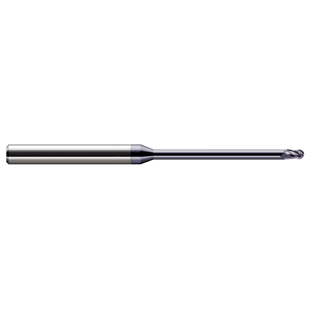 Harvey Tool 49220-C3 Ball End Mill 0.0200" Dia, 0.0300" LOC, 3 Flute, Solid Carbide