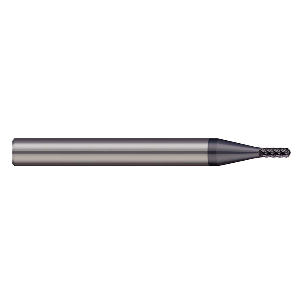 Harvey Tool 798208-C6 Ball End Mill 1/8" Dia, 3/16" LOC, 6 Flute, Solid Carbide