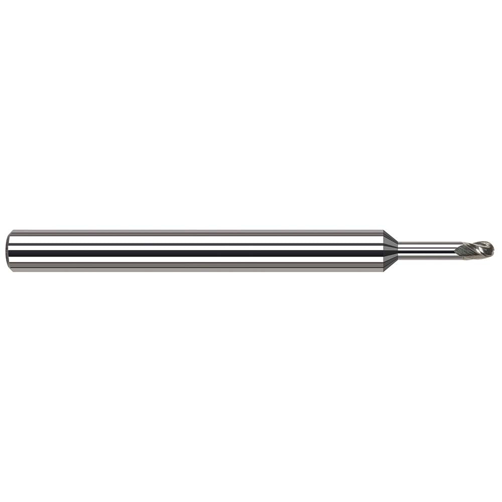 Harvey Tool 947062 Ball End Mill 0.0620" Dia, 0.0930" LOC, 3 Flute, Solid Carbide