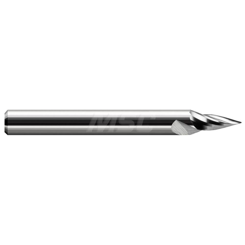 Harvey Tool 771252 Tapered End Mill 20 deg Angle per Side, 0.0200" Small Dia, 0.2050" LOC, 2 Flute, Solid Carbide, Ball End