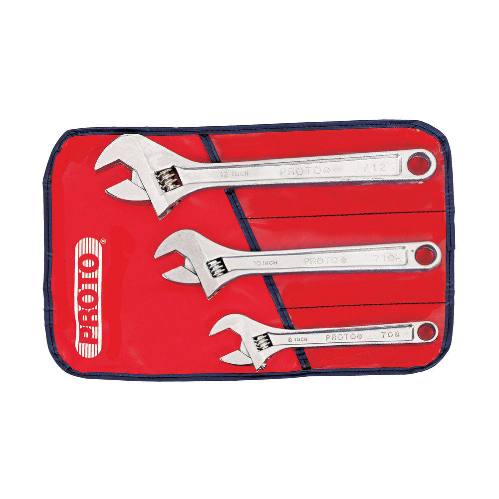 Proto J795A Adjustable Wrench Set 3 Pc, 8", 10" & 12" Wrench, Inch & Metric
