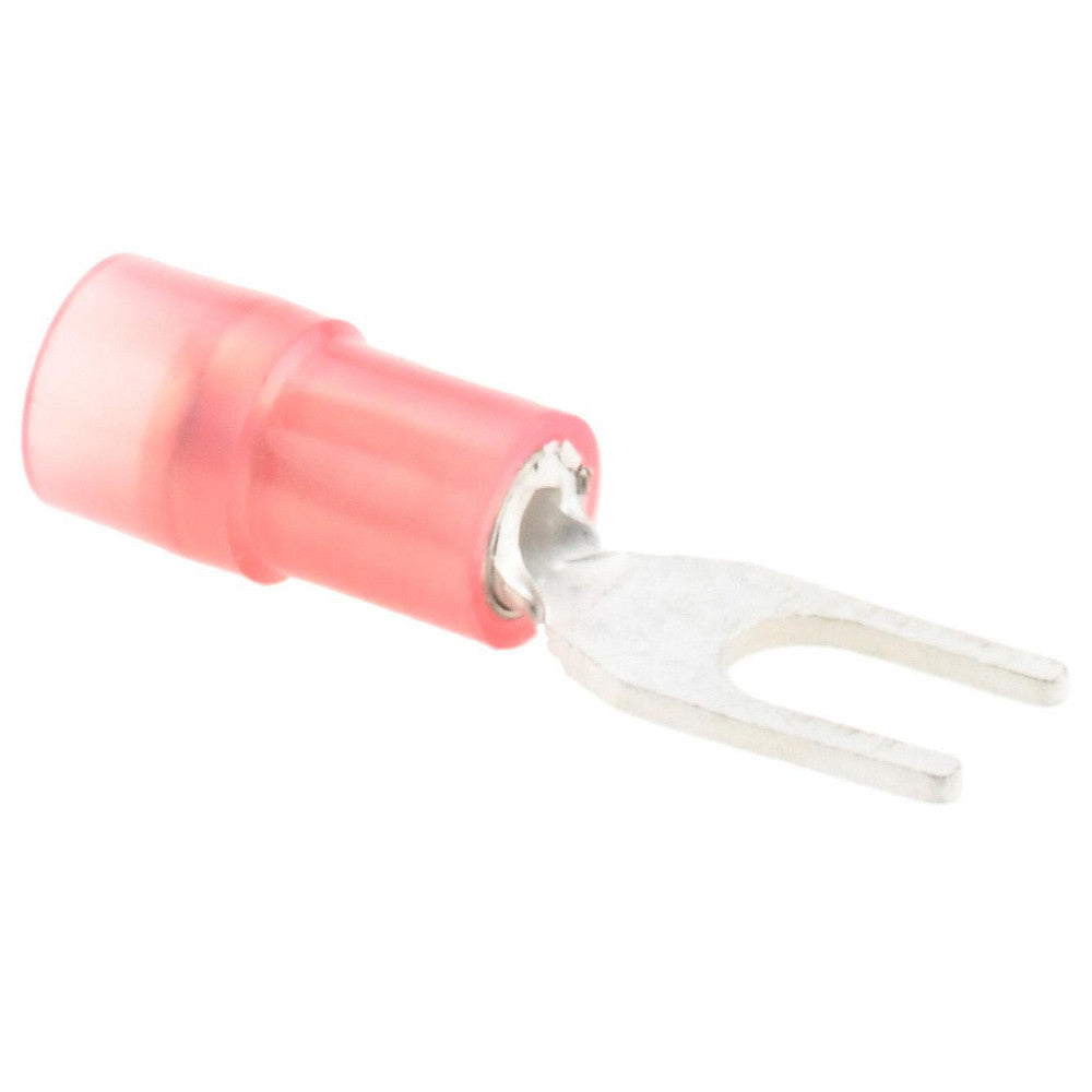 Value Collection SNYDS1-3.7 Standard Fork Terminal Red, Nylon, Partially Insulated, #6 Stud, Crimp