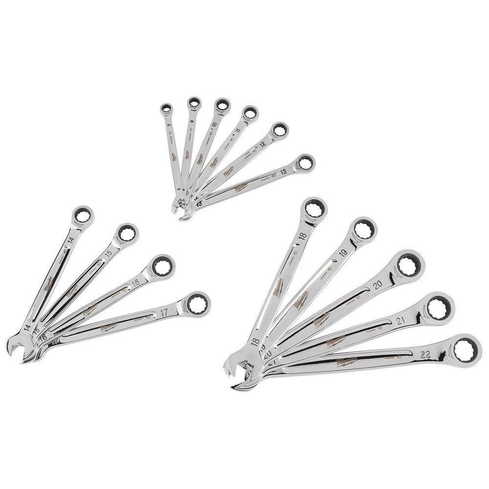 Milwaukee Tool 48-22-9516 Ratcheting Combination Wrench Set 15 Pc, Metric