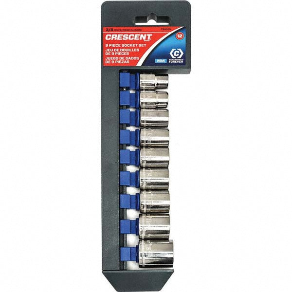 Crescent CSAS5N Standard Socket Set 9 Pc, 3/8" Drive, 9.00 to 19.00" Socket
