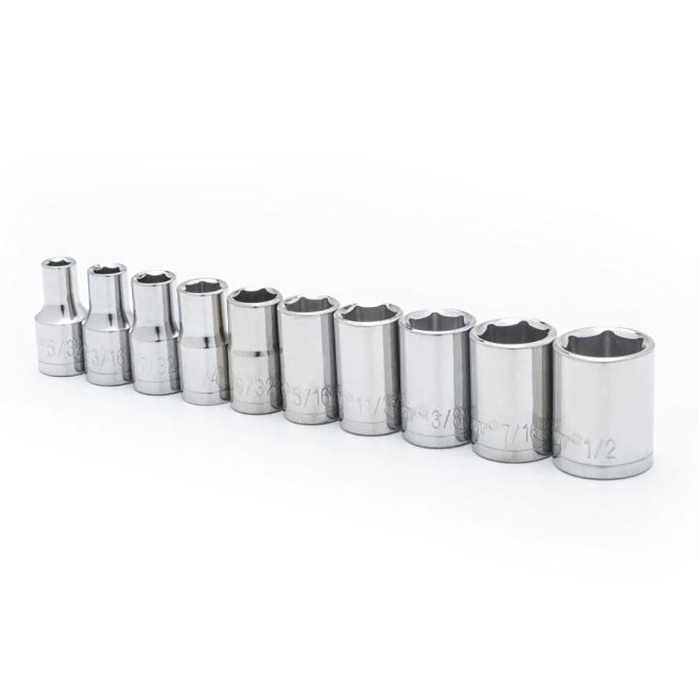 Crescent CSAS8N Standard Socket Set 10 Pc, 1/4" Drive,