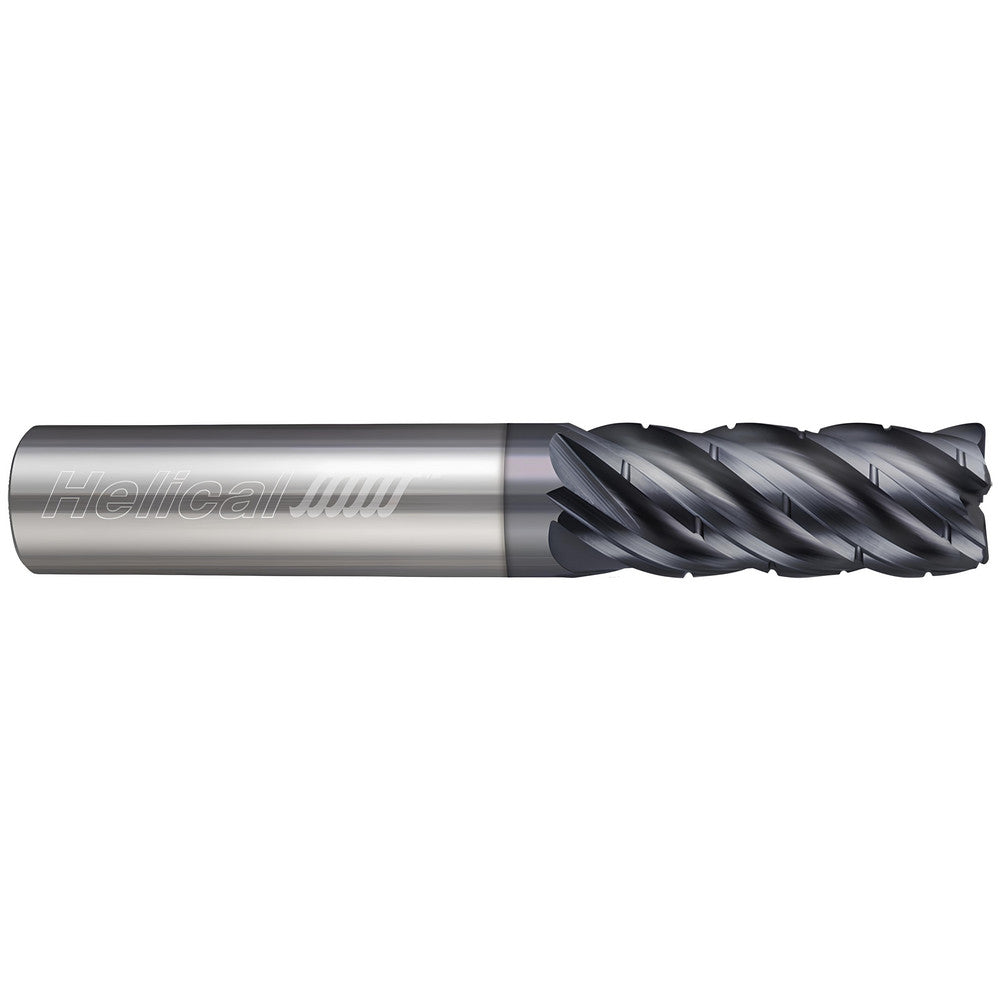 Helical Solutions 83464 Corner Radius End Mill 3/8" Dia, 7/8" LOC, 0.0100" Radius, 4 Flute, Solid Carbide