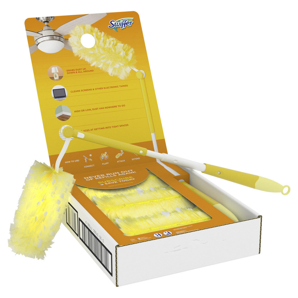 Swiffer PGC77300 Swiffer Duster Heavy Duty 3 ft Extended Handle Dusting Kit (1 Duster, 12 Refills)