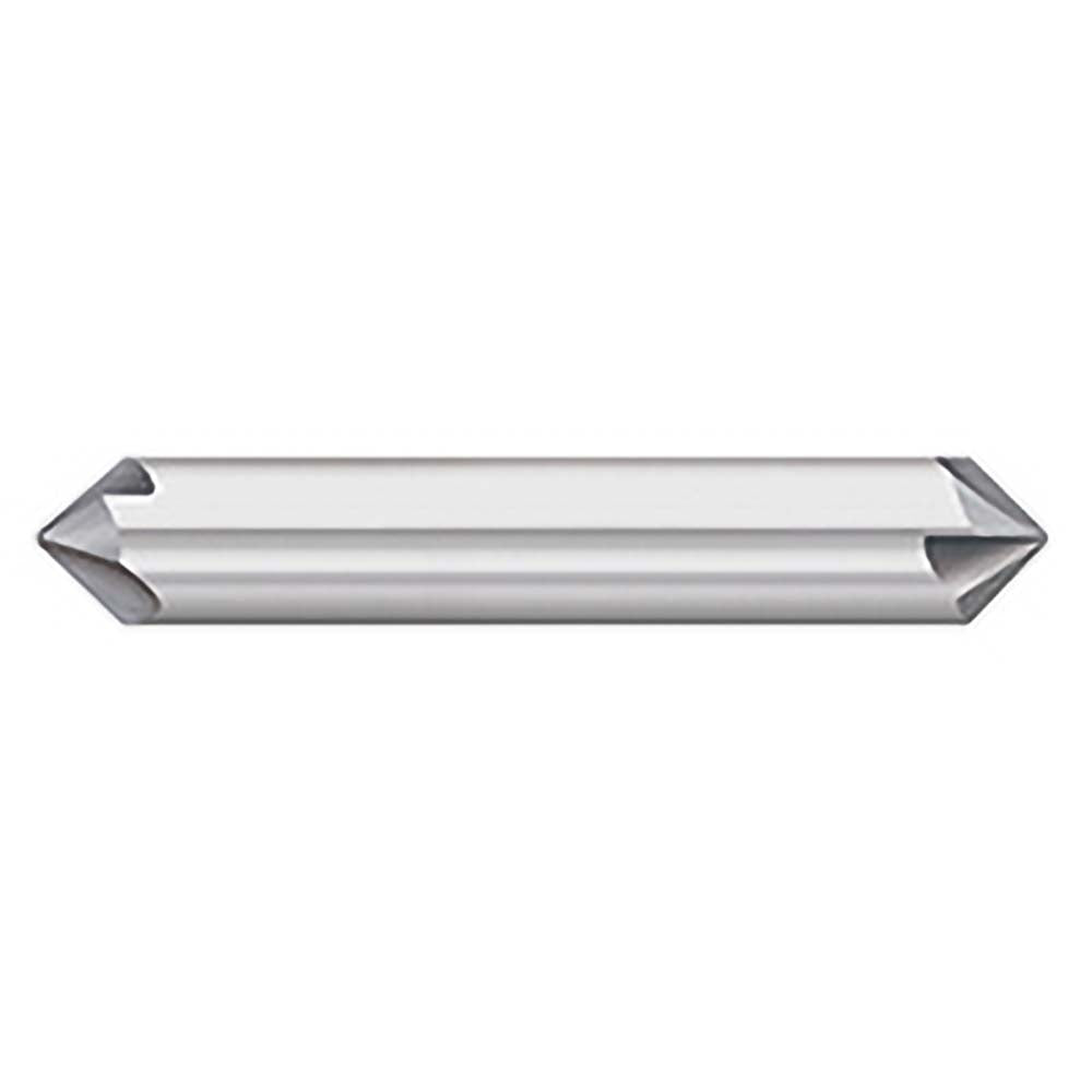 Titan USA TC88068 Chamfer Mill 3/8" Dia, 3/8" Shank Dia, 90 deg, 4 Flute, Solid Carbide, Double End