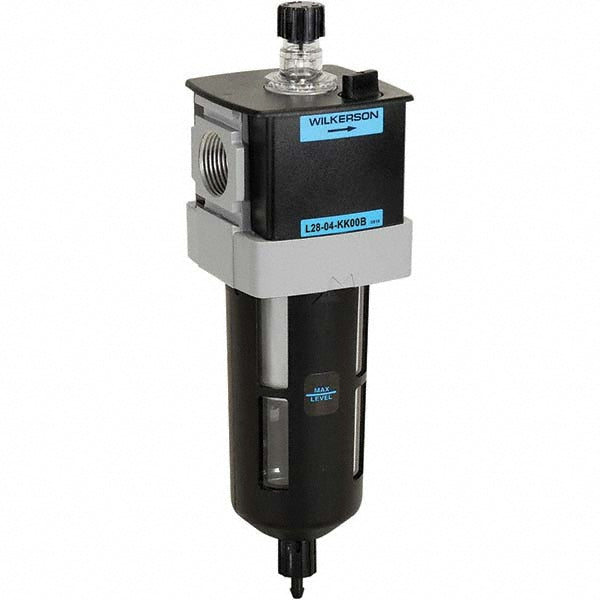 Wilkerson L28-04-KK00B Standard Compressed Air Lubricator 1/2" Port, NPT Ends, 110 CFM
