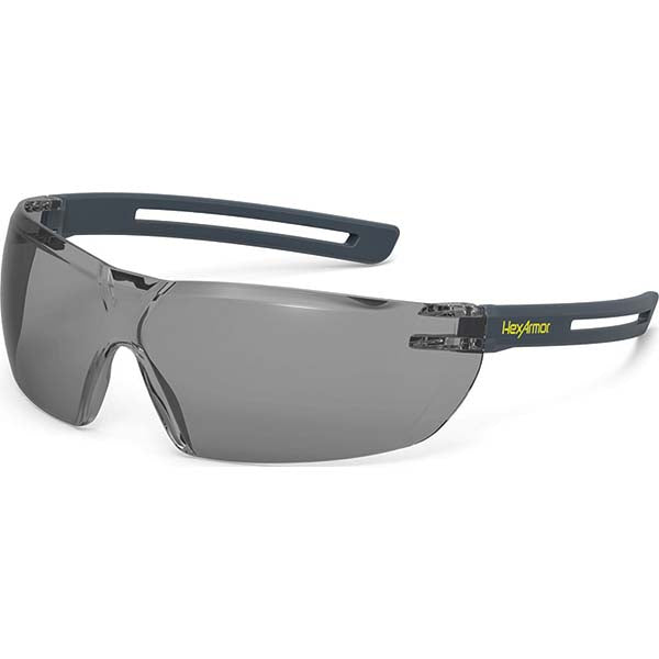HexArmor 11-22002-02 Safety Glass Anti-Fog & Scratch-Resistant, Polycarbonate, Gray Lenses, Frameless, UV Protection