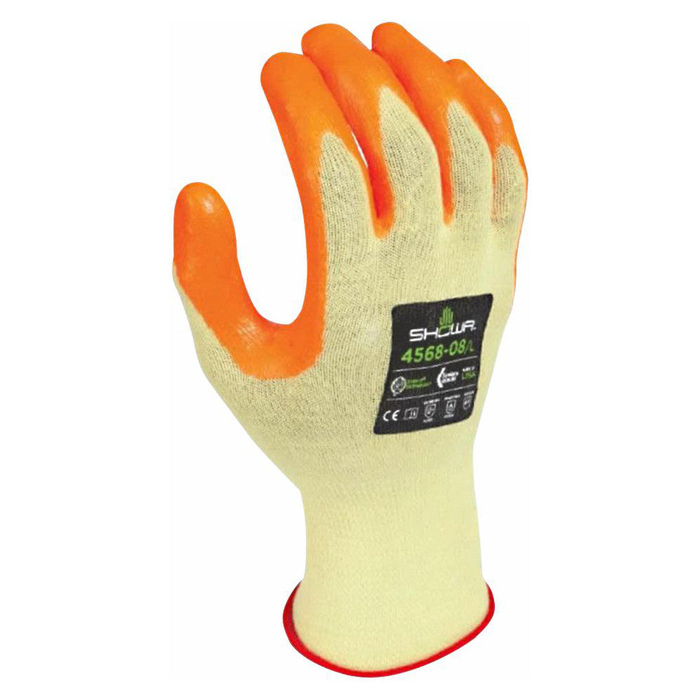 SHOWA 4568S-06 Cut, Puncture & Abrasive-Resistant Gloves Size S, ANSI Cut A4, ANSI Puncture 2, Nitrile, Kevlar