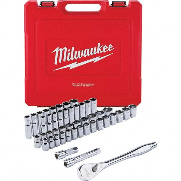 Milwaukee Tool 48-22-9010 Ratchet Socket Set 47 Pc