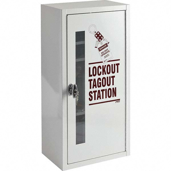 Brady 45560 Lockout Device & Tag Station Empty, 3 Max Locks, Steel Station