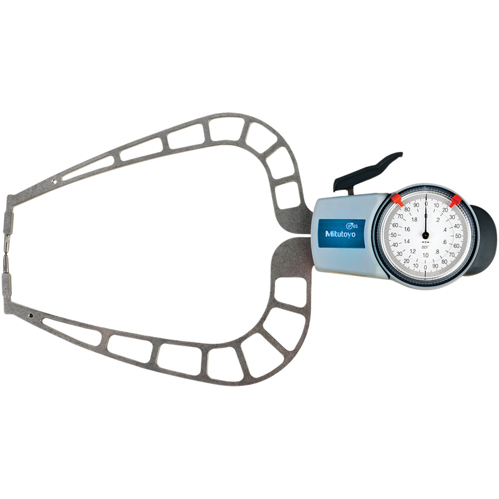 Mitutoyo 209-916 Outside Dial Caliper Gages Minimum Measurement (mm) 0.00 Maximum Measurement (Inch) 2 Maximum Measurement (mm) 50.80 Graduation (Decimal Inch) 0.0010 Groove Depth (mm) 3.00 Groove Depth (Decimal Inch) 0.1100 Groove Width (Decimal Inch) 3.000