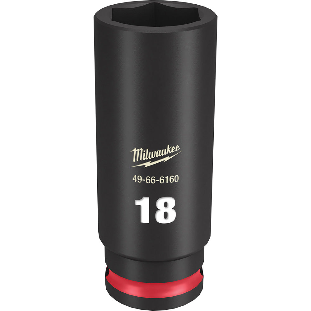 Milwaukee Tool 49-66-6160 Impact Socket 3/8" Drive, 18mm Socket, Hex Drive