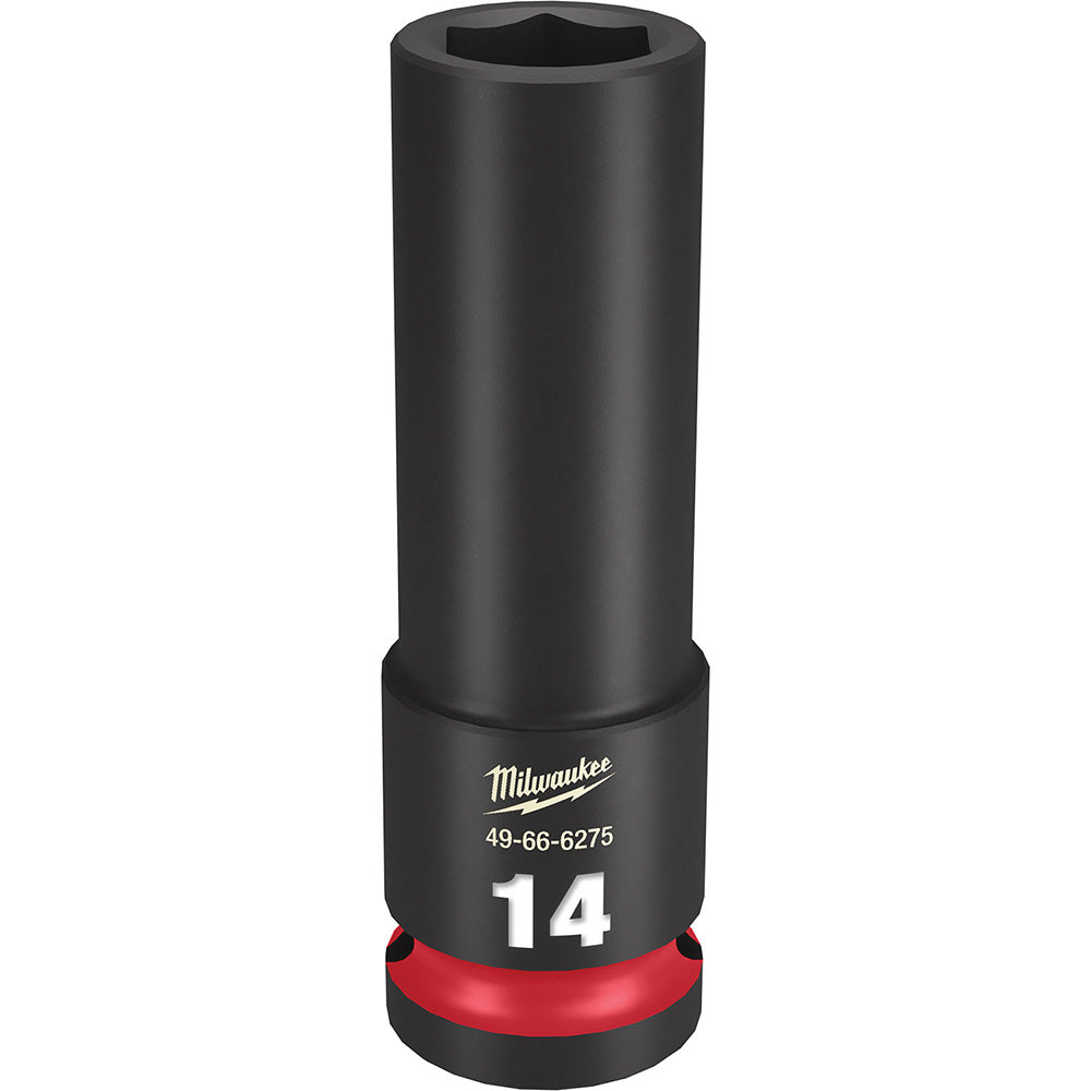 Milwaukee Tool 49-66-6275 Impact Socket 1/2" Drive, 14mm Socket, Hex Drive
