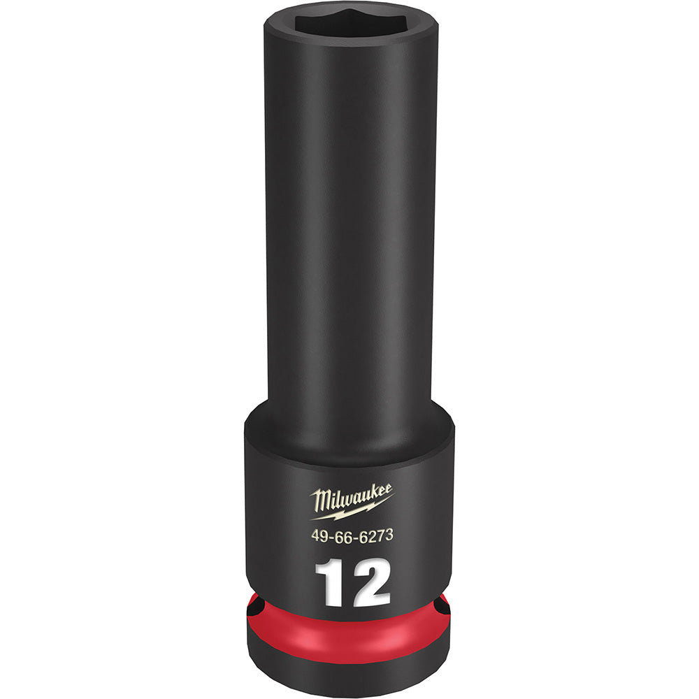 Milwaukee Tool 49-66-6273 Impact Socket 1/2" Drive, 12mm Socket, Hex Drive