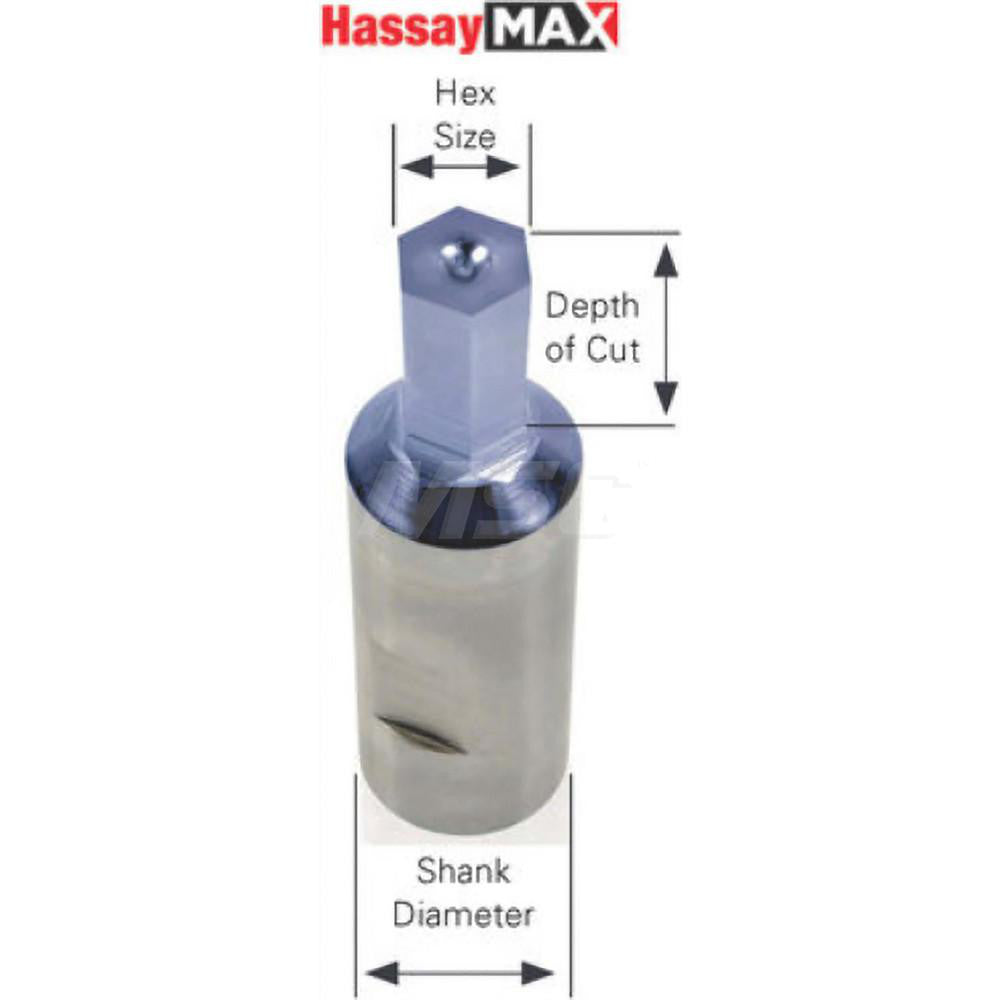 Hassay-Savage 66132-M Rotary Broaches Broaches Type Hexagon Broaches Broach Size 0.5000in Tool Material Hardened Proprietary Alloy Coated Uncoated Broach Body Width 0.5040in Shank Size 0.5000