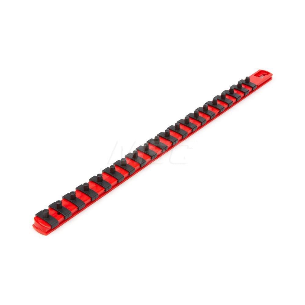 Tekton OSR03120 1/4 Inch Drive x 18 Inch Socket Rail, 20 Clips (Red)