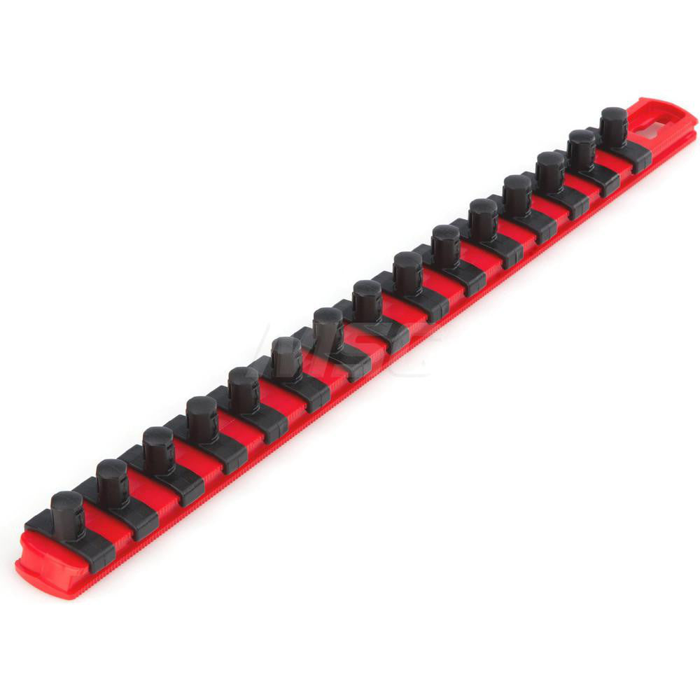 Tekton OSR12115 3/8 Inch Drive x 13 Inch Socket Rail, 15 Clips (Red)