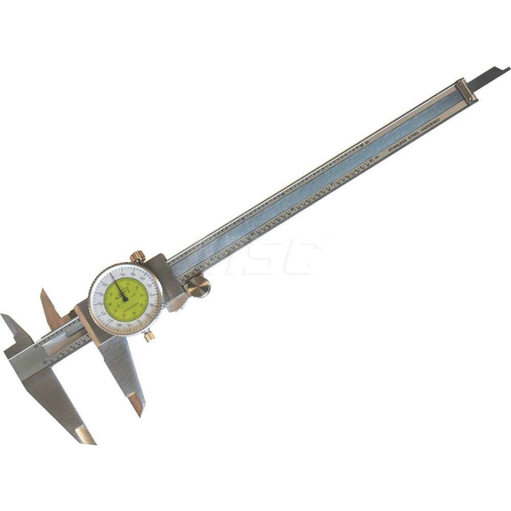 iGaging 100-164-08 Dial Caliper 8", 0.001000" Graduation, 0.1" per Revolution, 0.0050" Accuracy, Stainless Steel Jaws