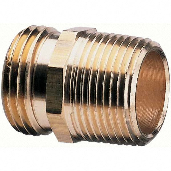 Nelson 855714-1001 Garden Hose Connector Male Hose to Male Pipe, 3/4" NH x 3/4" NPT, Brass