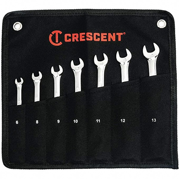 Crescent CCWSRMM7 Combination Wrench Set 7 Pc, 10 mm 11 mm 12 mm 13 mm 6 mm 8 mm & 9 mm Wrench, Metric