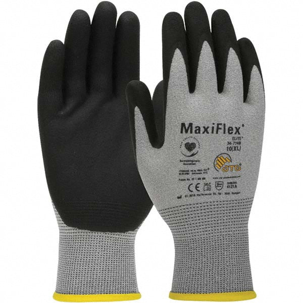 ATG 34-774B/L Work Gloves MaxiFlex Elite 34-774B, Size Large, Micro-Foam Nitrile-Coated Nylon, General Purpose
