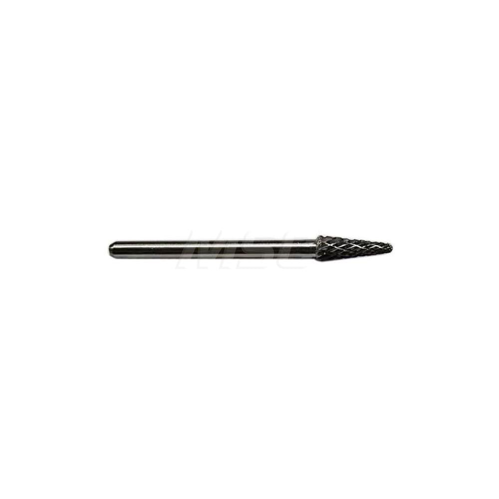 Hertel SZ0014T Abrasive Burr SL-3, 3/8" Cut Dia, Taper With Radius End, Double Cut