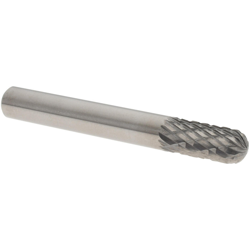 Hertel SZ0025CW Abrasive Burr SC-1, 1/4" Cut Dia, Cylinder With Radius End, Double Cut