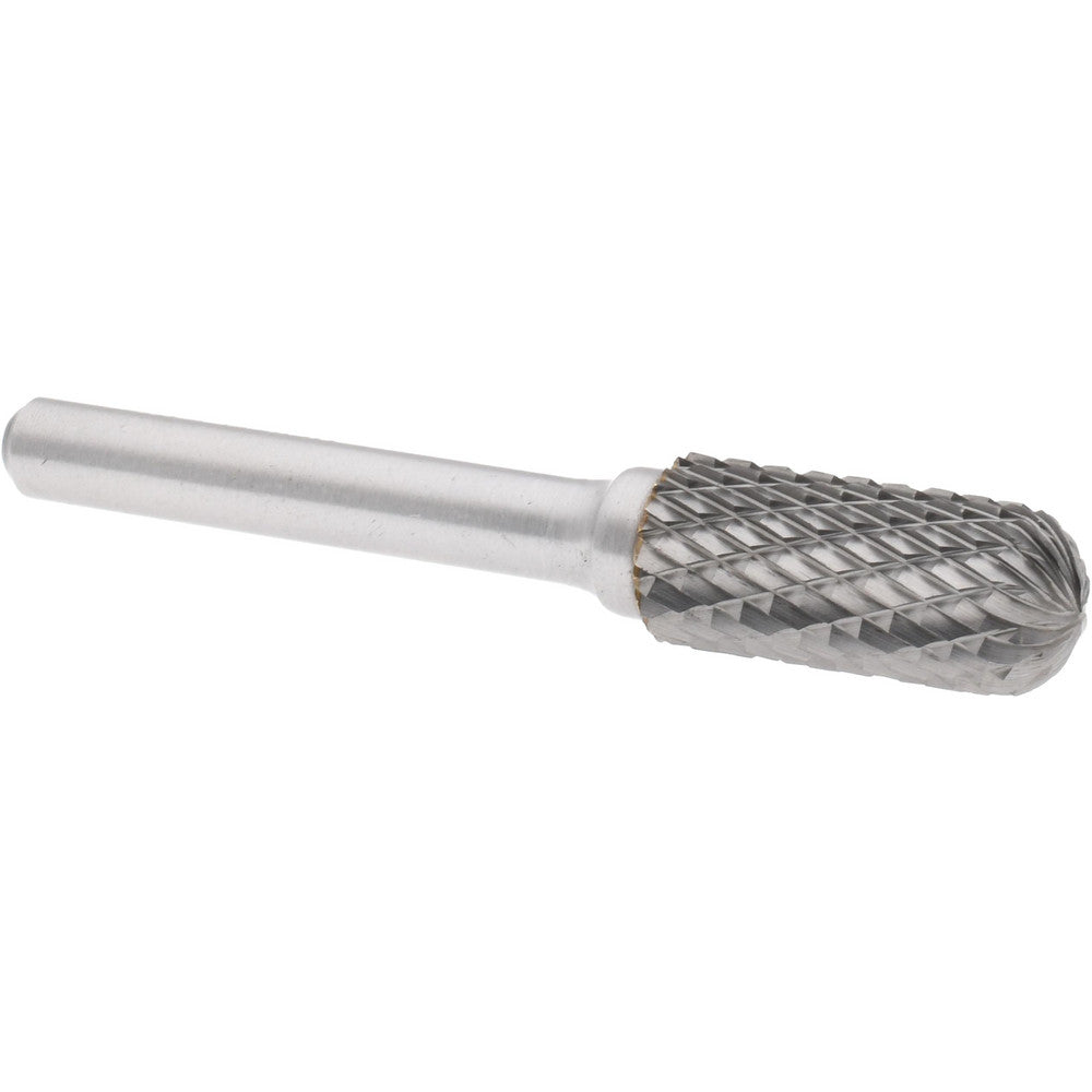 Hertel SZ0028CW Abrasive Burr SC-4, 7/16" Cut Dia, Cylinder With Radius End, Double Cut