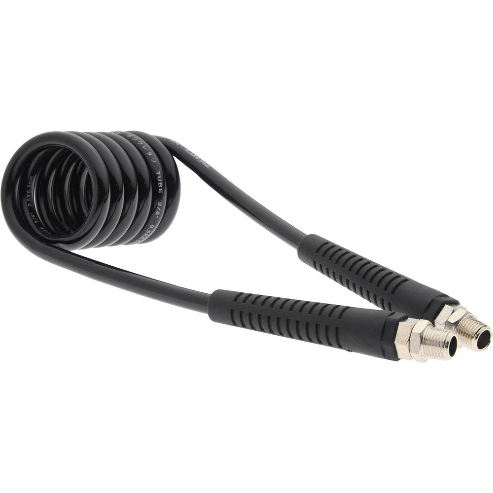 Pro-Source RH-1/4-5"-B Coiled & Self Storing Hose 1/4" ID, 5' Long, MNPT