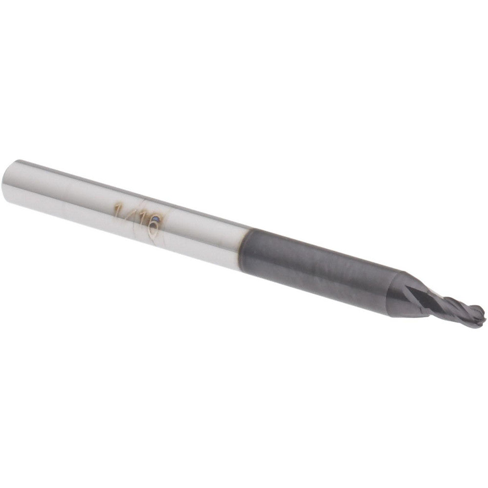 Accupro 19250851 Ball End Mill 0.0625" Dia, 0.1250" LOC, 4 Flute(s), Solid Carbide