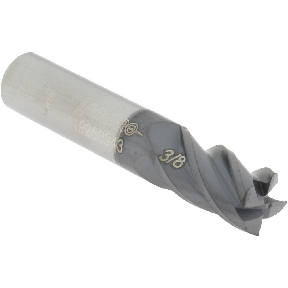Accupro 19250943 Square End Mill 3/8" Dia, 5/8" LOC, 4 Flute, Solid Carbide
