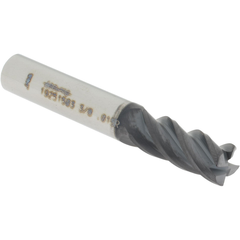 Accupro 19251503 Corner Radius End Mill 3/8" Dia, 7/8" LOC, 0.015" Radius, 4 Flutes, Solid Carbide
