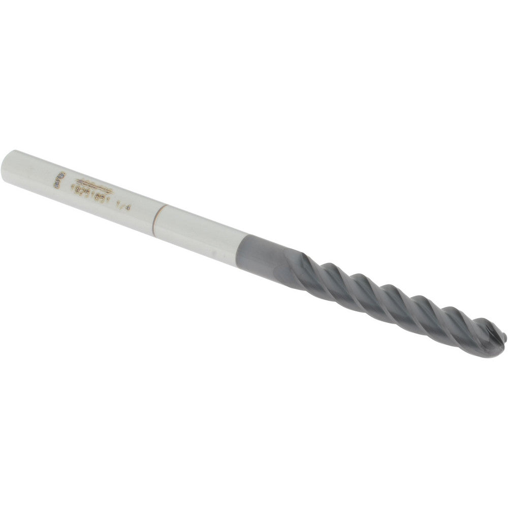 Accupro 19251651 Ball End Mill 0.2500" Dia, 1.5000" LOC, 4 Flute(s), Solid Carbide