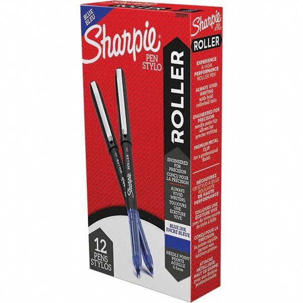 Sharpie 2093199 Roller Ball Pen 0.5 mm Tip, Blue Ink