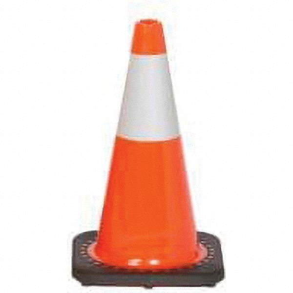 VizCon 15018-HIWB-C3 Rigid Cone Polyvinylchloride, 18" OAH, Orange