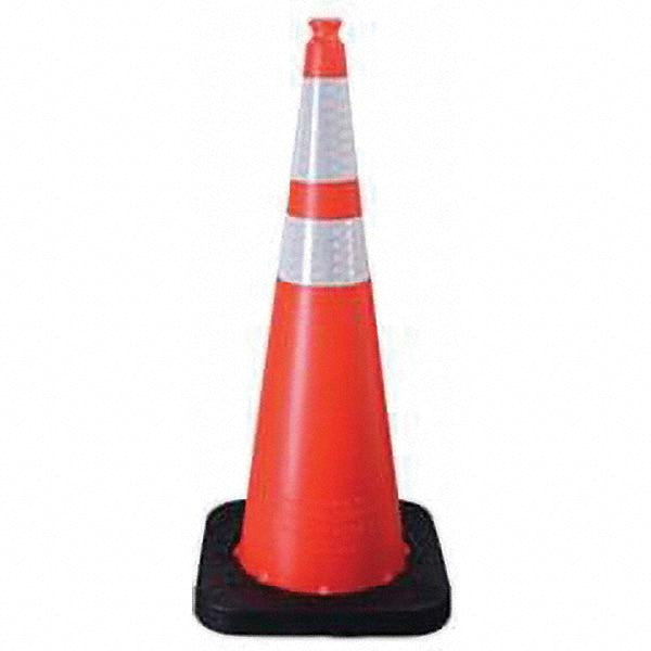 VizCon 16036-HIWB-10 Rigid Cone Polyethylene, 36" OAH, Fluorescent Orange