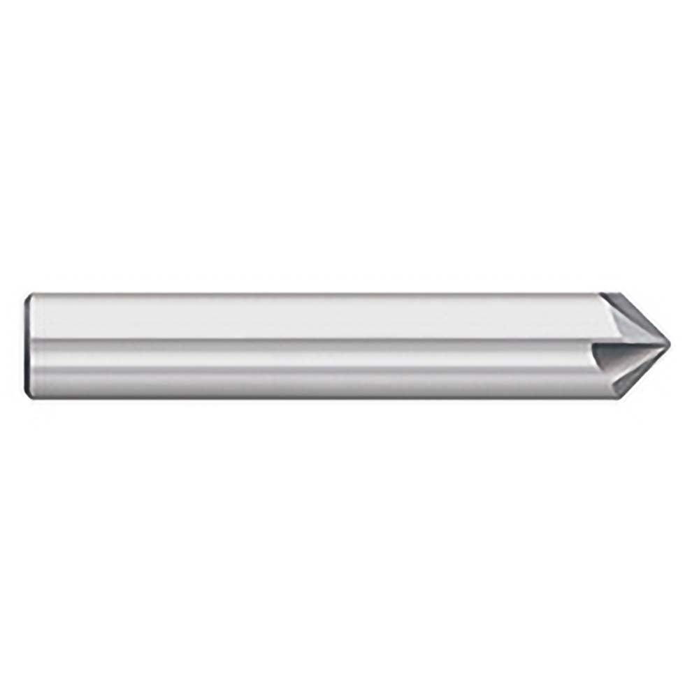 Titan USA TC87753 Chamfer Mill 1/2" Dia, 1/2" Shank Dia, 90 deg, 4 Flute, Solid Carbide, Single End