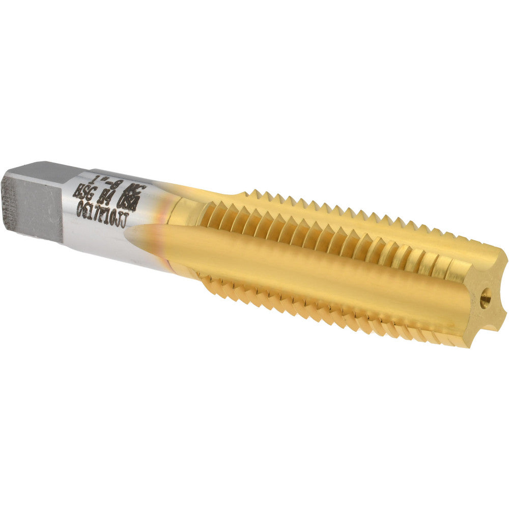 Titan USA TT75604 Straight Flute Tap 1-8 UNC, 4 Flute, Taper Chamfer, 2B & 3B Class of Fit, High-Speed Steel, Titanium Nitride Finish