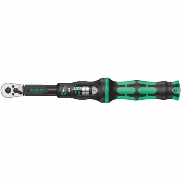 Wera 05075604001 Torque Wrench 1/4" Drive, Square Drive, Foot Pound & Newton Meter
