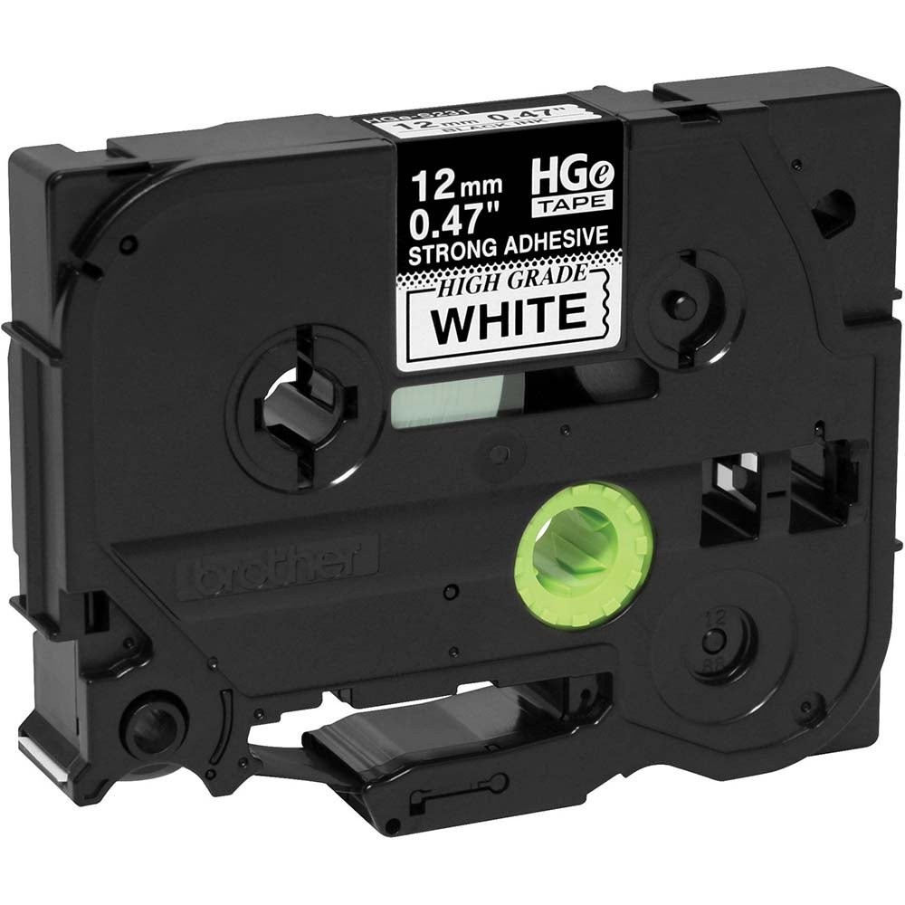 Brother HGES2315PK Label Tape Ribbon 26.2' Long, Black & White, Polyester