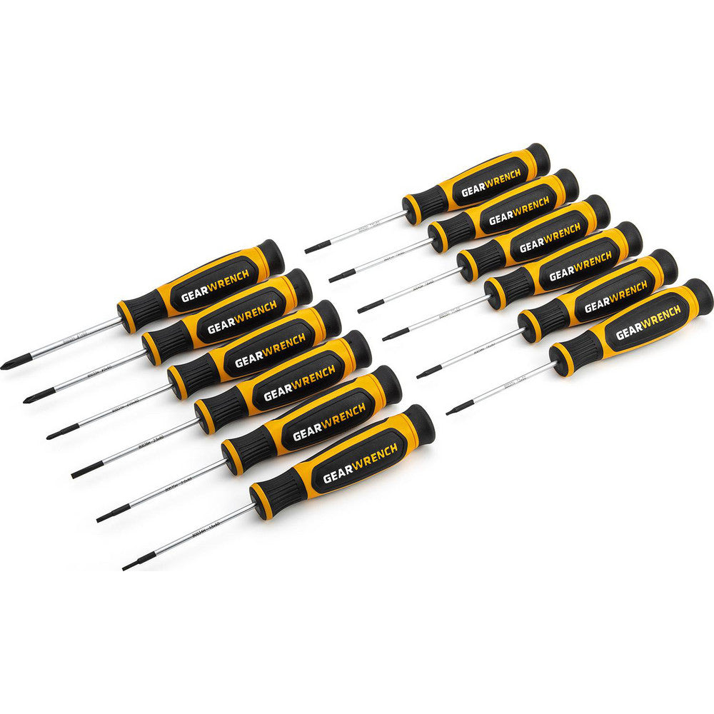 GEARWRENCH 80057H Screwdriver Sets Screwdriver Types Included Phillips, Slotted, Torx Container Type Tray Tether Style Not Tether Capable Finish Black Oxide Number Of Pieces 12 Insulated No