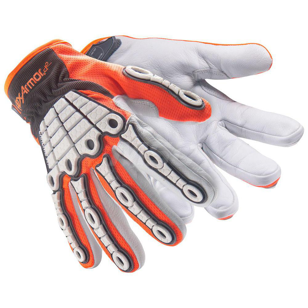 HexArmor 4073-S (7) Cut, Puncture & Abrasion-Resistant Gloves Chrome SLT 4073, Size Small, ANSI Cut A6, ANSI Puncture 3, HPPE & Steel Lined, Goatskin Leather
