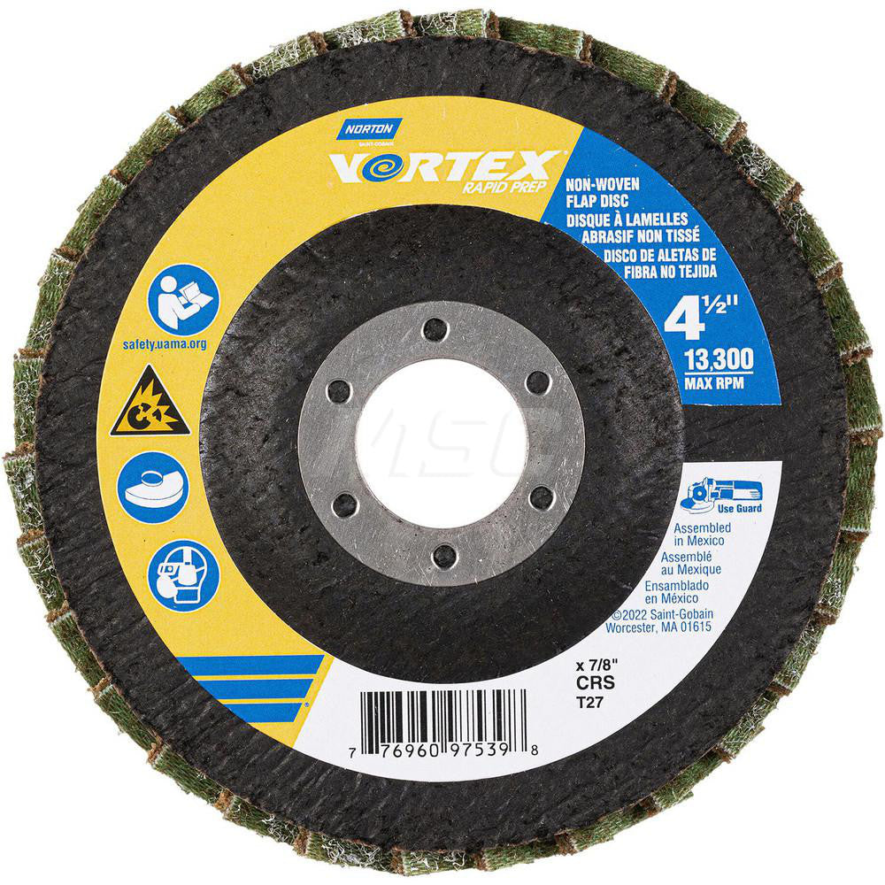 Norton 77696097539 Flap Disc 4-1/2" Dia, 7/8" Hole, Aluminum Oxide, Type 27