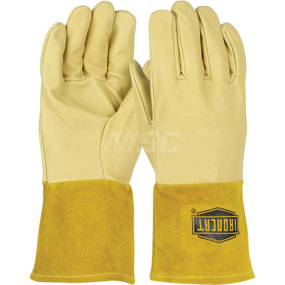 PIP 6021/L Welding Gloves Ironcat 6021, Size Large, Uncoated-Coated, Grain Pigskin Leather, Pair, for MIG Welding